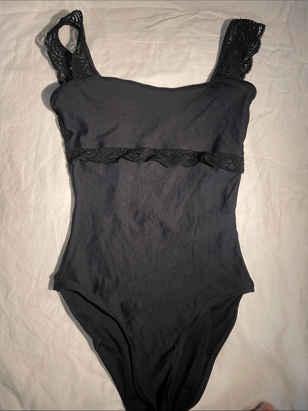 Wear Moi Black Lace Tank Ballet Leotard
